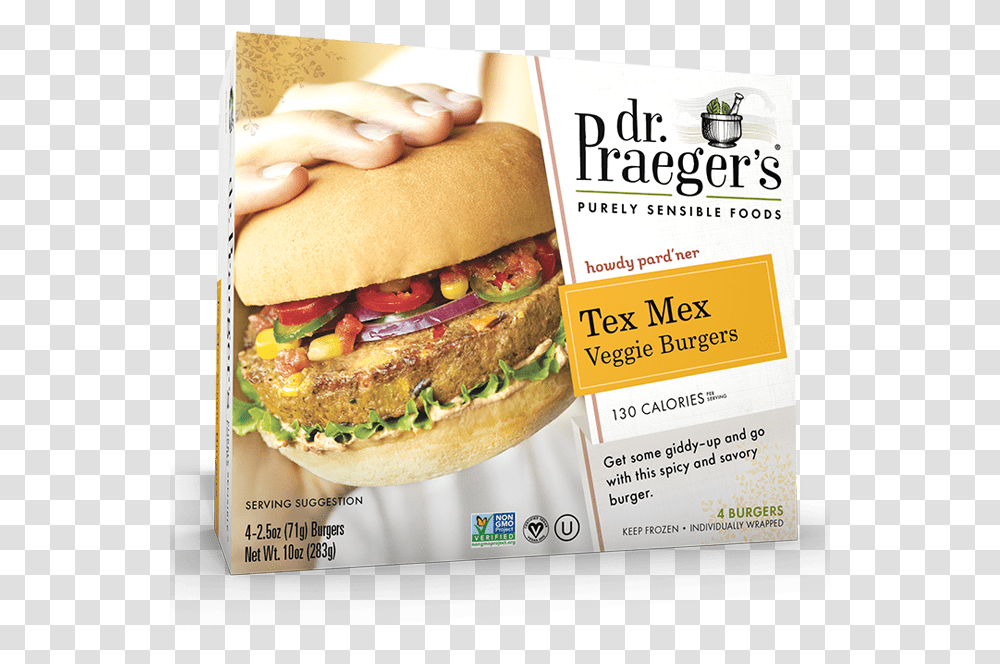 Praeger S Tex Mex Veggie Burgers Dr Prager Veggie Burgers, Food, Advertisement, Flyer, Poster Transparent Png