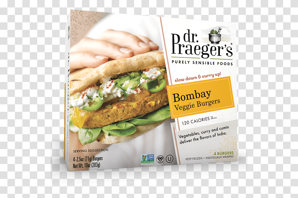 Praegerquots Bombay Veggie Burgers Dr, Food, Advertisement, Flyer, Poster Transparent Png