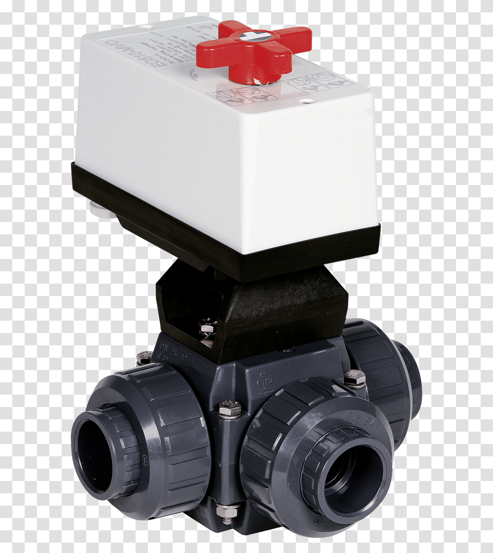Praher 3 Way Ball Valve S4 Pvc With Eo510 Actuator 3 Wege Motorventil Dn, Camera, Electronics, Video Camera, Microscope Transparent Png