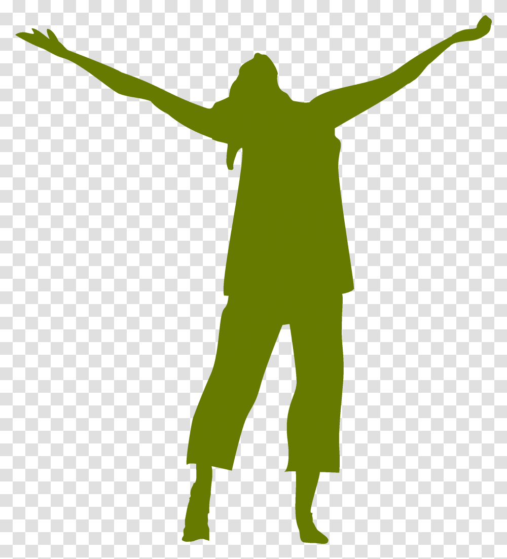 Praise, Silhouette, Standing, Person, Sleeve Transparent Png