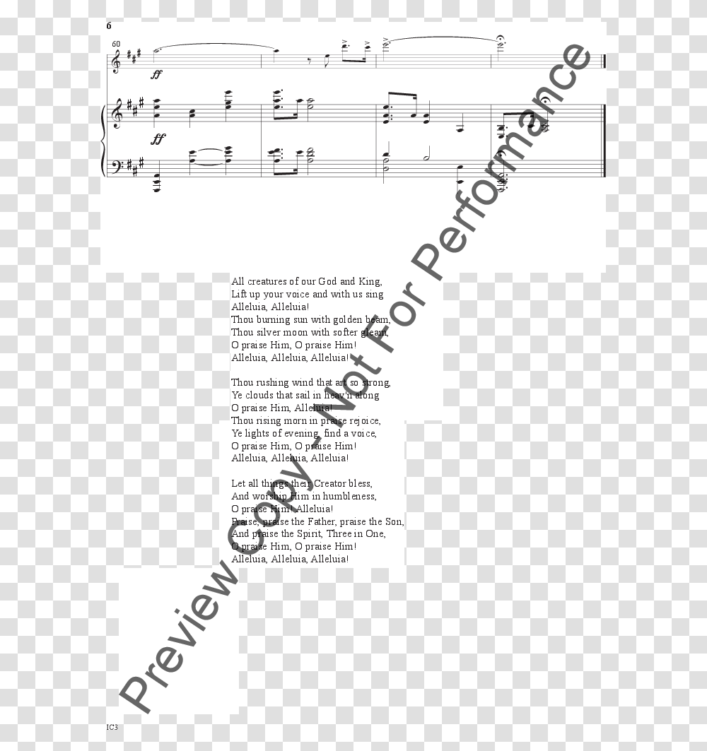Praise The Sun Sheet Music, Page, Number Transparent Png