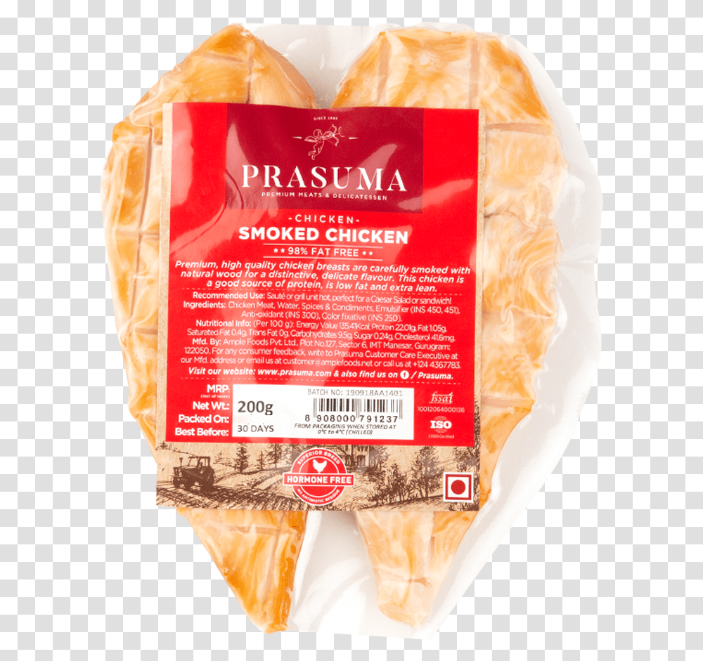 Prasuma Chicken Smoked Breast 200 G Vacuum Packed Baked Goods, Food, Bread, Plant, Snack Transparent Png