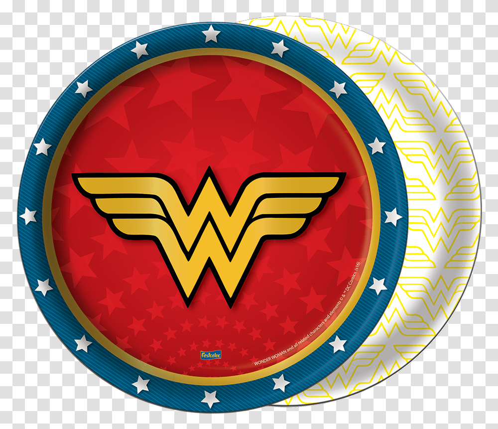Prato De Papel Mulher Maravilha Festcolor Marvel Wonder Woman Logos, Trademark, Emblem, Armor Transparent Png