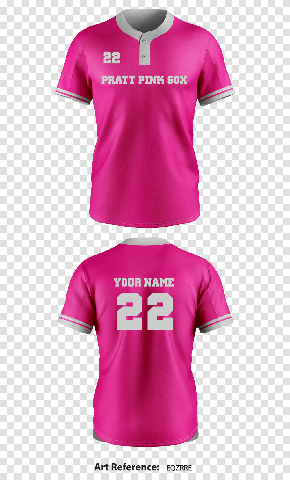 Pratt Pink Sox Two Button Softball Jersey Active Shirt, Apparel, Person, Human Transparent Png