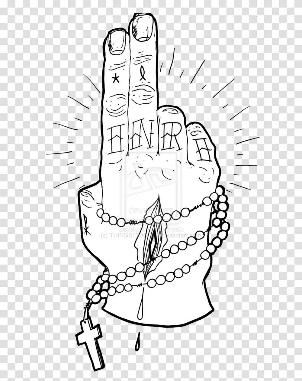 Pray Clipart Hand Jesus Praying Hands Rosary Line Drawing, Fist Transparent Png