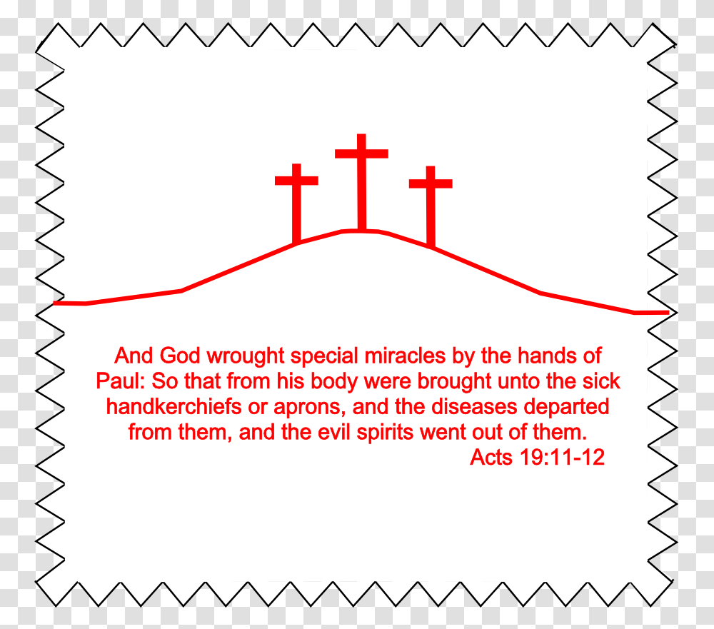 Prayer Cloth Three Crosses Red Ink Acts Acts 19 Prayer Cloth, Plot, Diagram, Outdoors Transparent Png