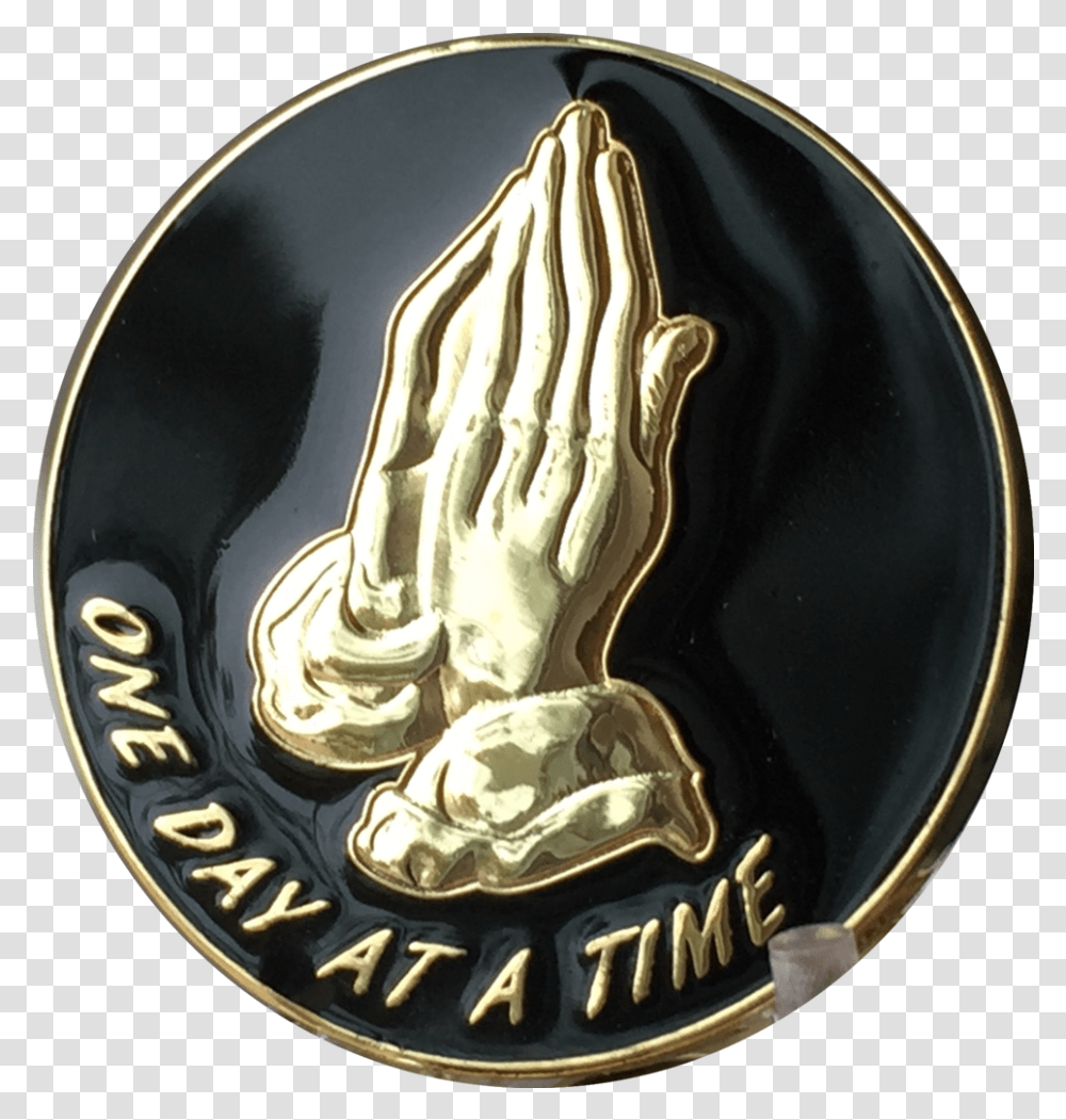 Praying Hands Black Gold Plated One Praying Hands, Logo, Symbol, Trademark, Emblem Transparent Png