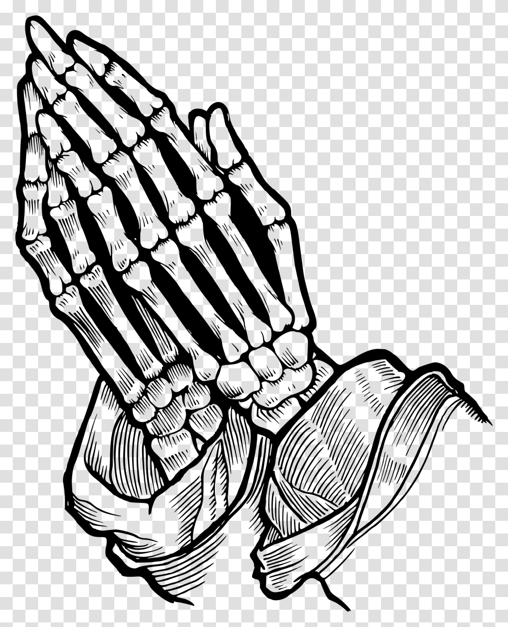 Praying Hands Human Skeleton Drawing Prayer Skeleton Praying Hands Vector, Gray Transparent Png
