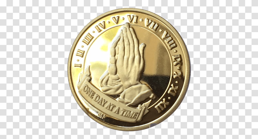 Praying Hands One Day 12 Prayer Hand Coin Gold, Money, Clock Tower, Architecture, Building Transparent Png