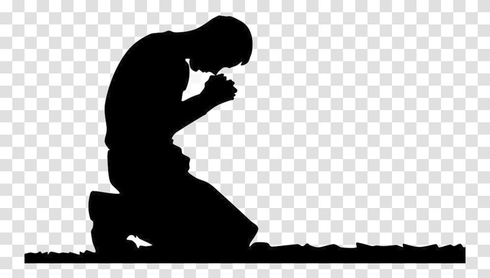Praying Hands Prayer Man Silhouette Clip Art Pray Man Kneeling Down And Praying, Person, Human Transparent Png