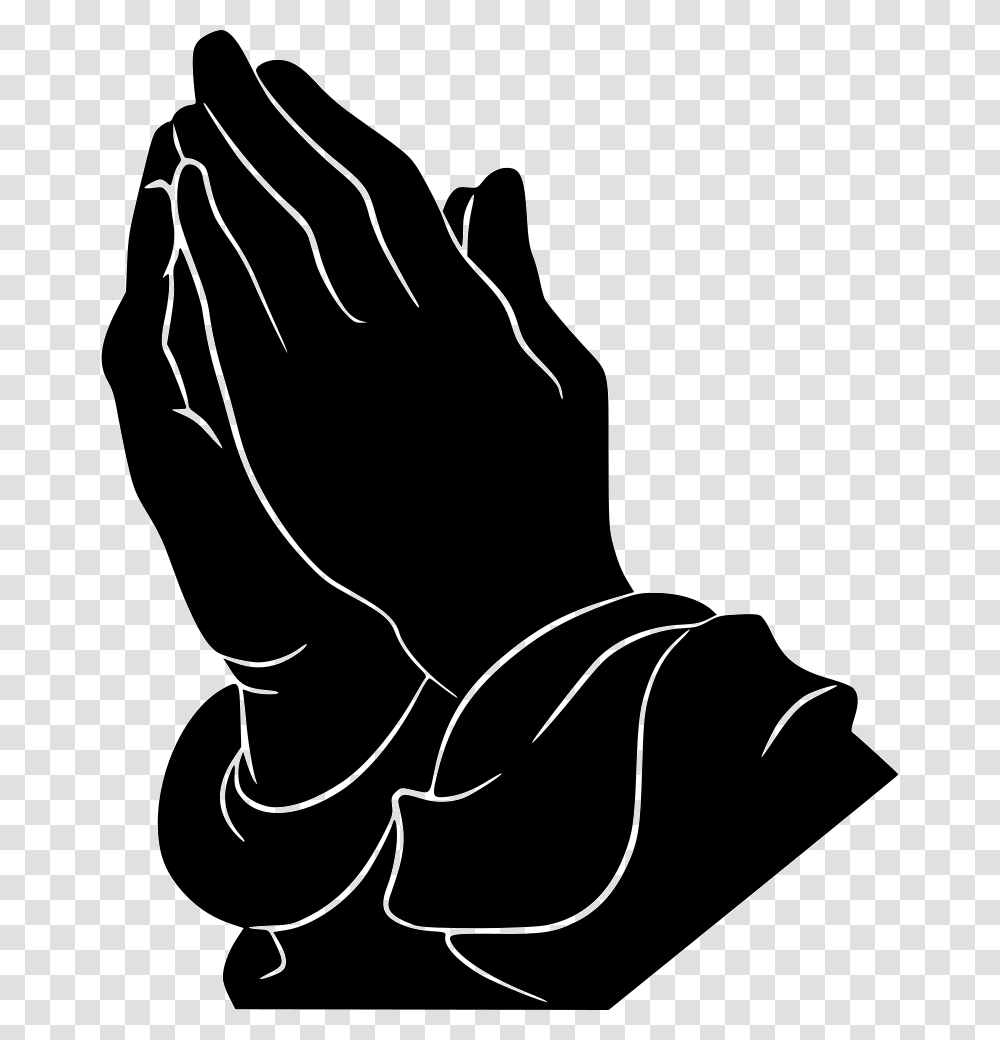 Praying Hands Prayer Religion Clip Art Praying Hands Clipart Black And White, Worship, Silhouette, Person, Human Transparent Png
