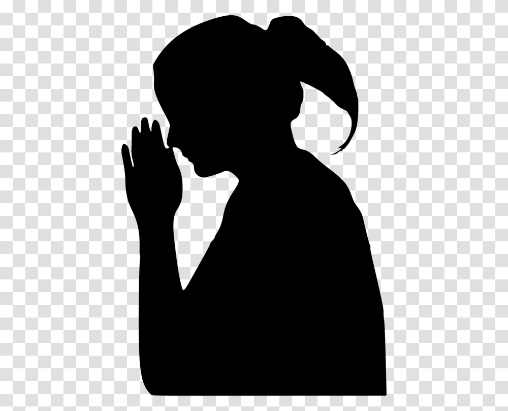 Praying Hands Silhouette Line Art Drawing, Gray, World Of Warcraft Transparent Png