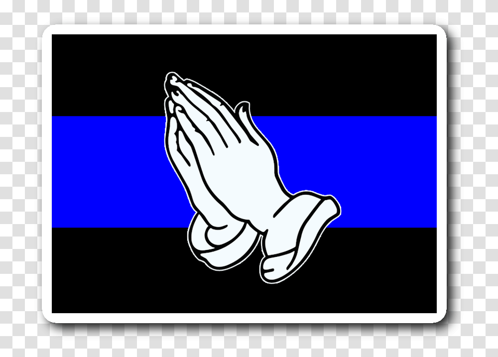 Praying Hands Thin Blue Line StickerClass Thin Blue Line Praying Hands, Prayer, Worship, Kneeling Transparent Png