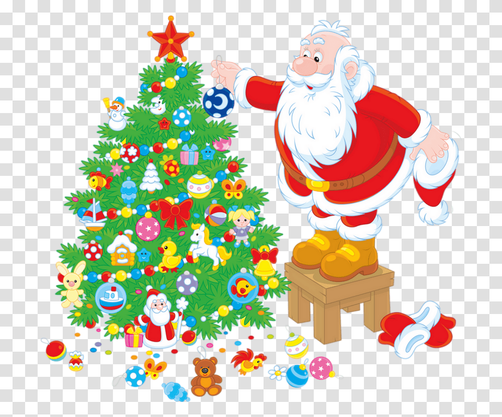 Pre Nol Sapin Santa With Christmas Tree, Plant, Ornament Transparent Png