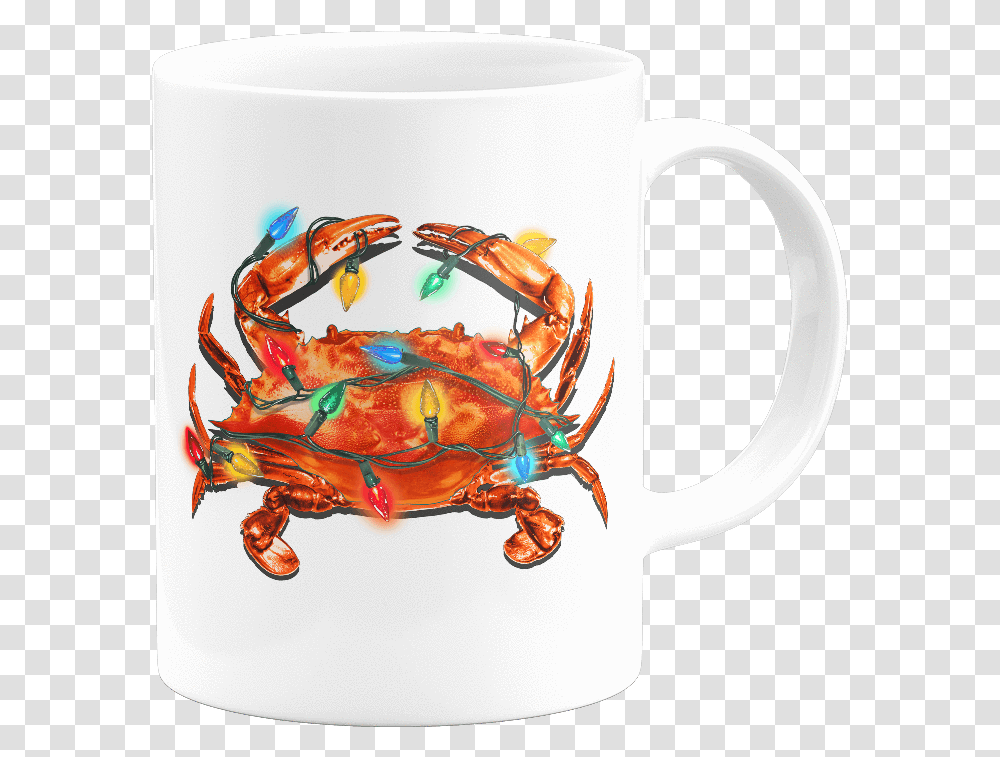 Pre Order Christmas Lights Crab Mug Coffee Cup, Lobster, Seafood, Sea Life, Animal Transparent Png