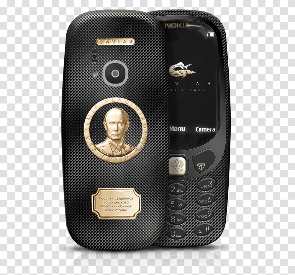 Pre Orders Open For Nokia 3310 With Golden Putin On The Caviar Putin Phone, Mobile Phone, Electronics, Cell Phone, Person Transparent Png