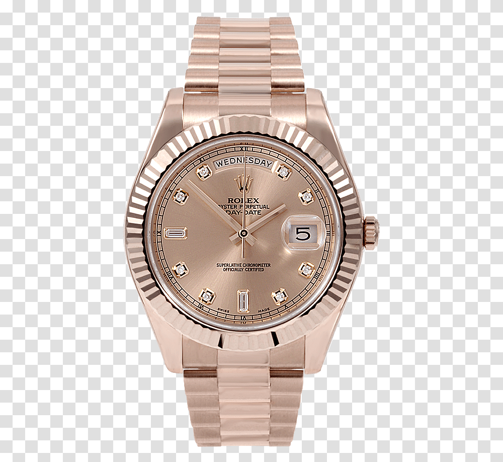 Pre Owned Rolex Mens 18 K Rose Gold Day Date President Ii, Wristwatch, Clock Tower, Architecture, Building Transparent Png