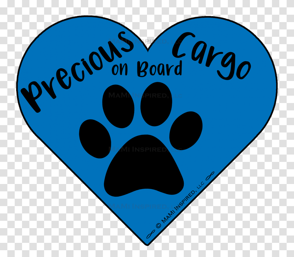 Precious Cargo On Board Dog On Board Paw Print Puppy Heart Car Magnet, Hand, Plectrum, Footprint, Word Transparent Png