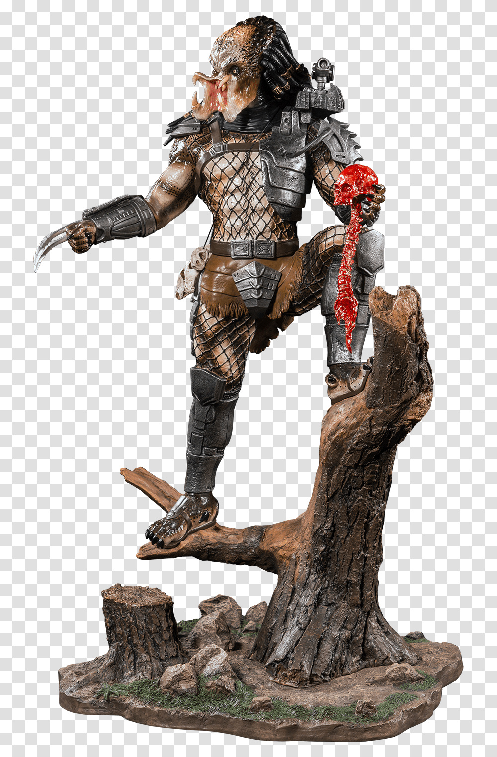 Predator Statue 3 Action Figure, Armor, Person, Human, Bronze Transparent Png