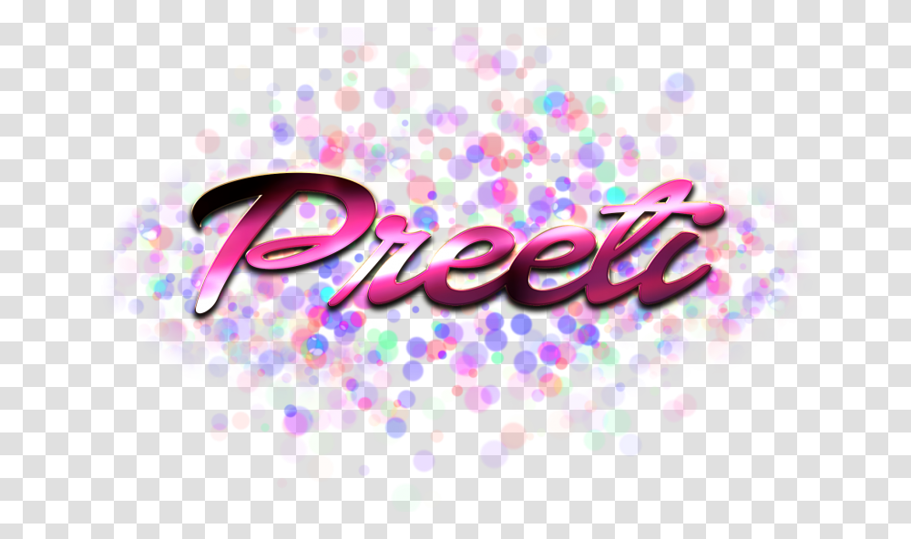 Preeti Name Logo Bokeh, Confetti, Paper Transparent Png