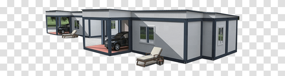 Prefab Shipping Container Housenew House Plancontainer House, Garage, Car, Vehicle, Transportation Transparent Png