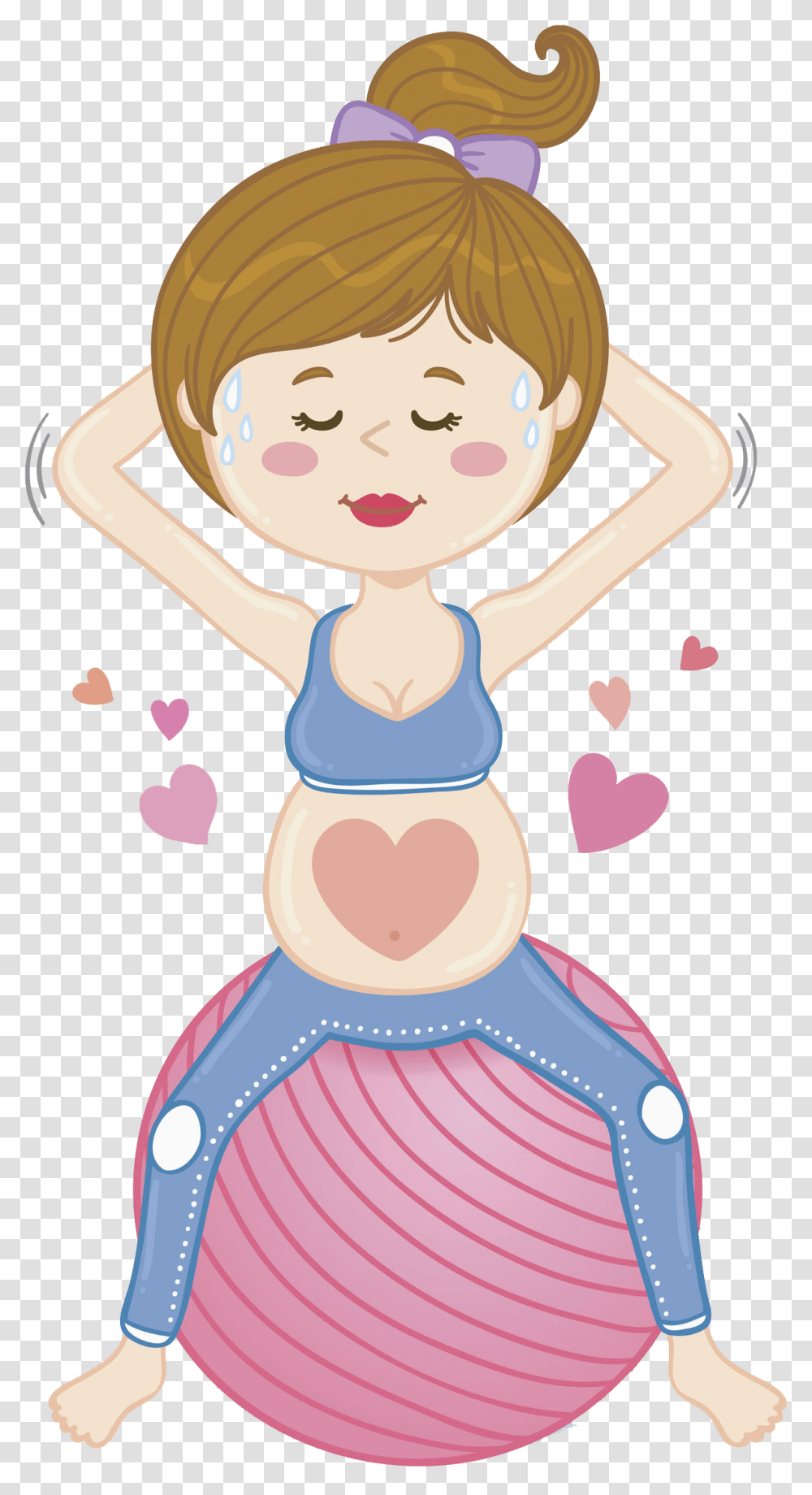 Pregnancy Cartoon Drawing Woman Pregnancy Picture In Cartoon, Female, Girl, Snowman Transparent Png