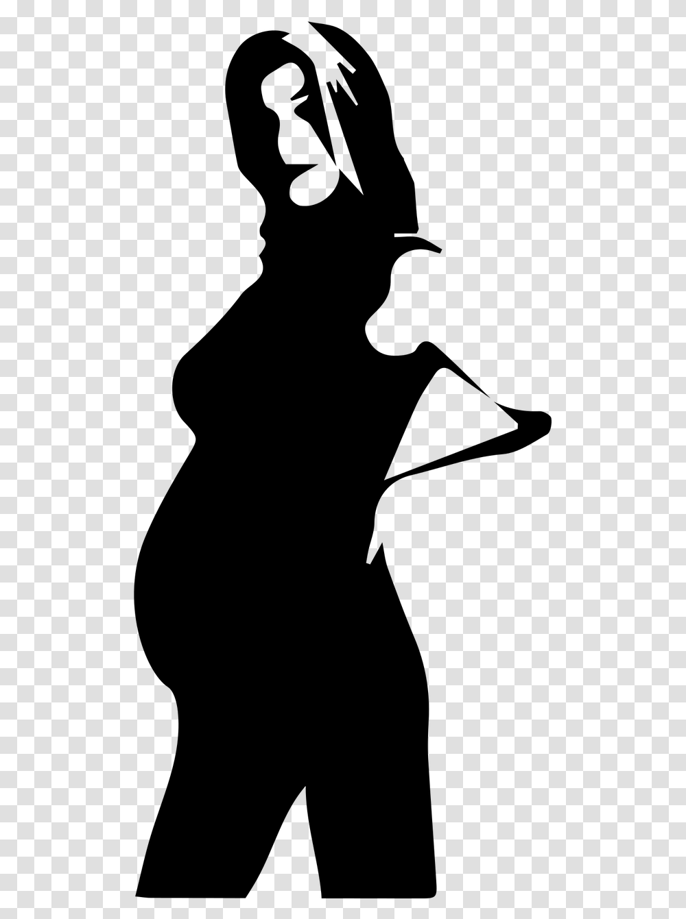 Pregnancy Pregnant Mother Silhouette Anime, Gray, World Of Warcraft Transparent Png