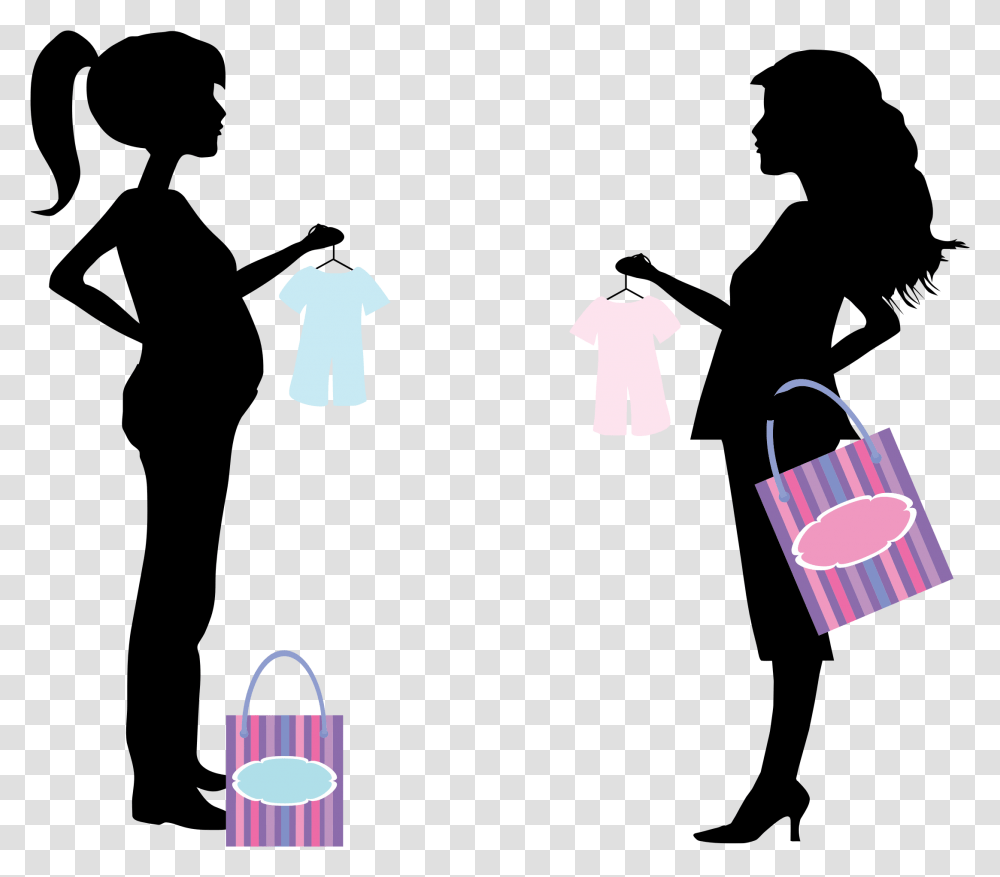 Pregnancy Silhouette Woman Clip Art Organized And Unorganized Sector, Bag, Handbag, Accessories, Accessory Transparent Png