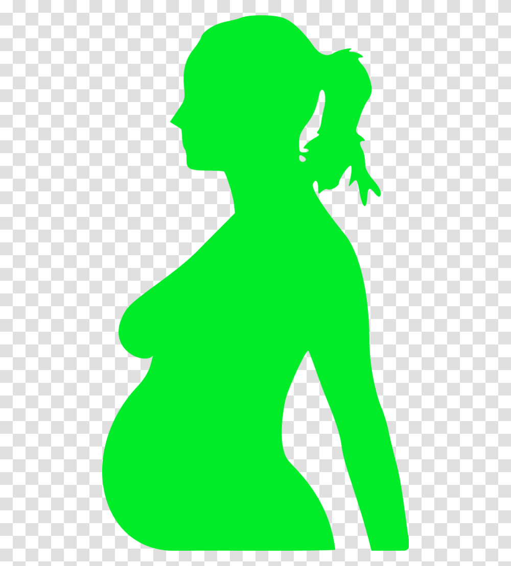 Pregnancy Woman Ovulation Clip Art Silhouette Of Pregnant Woman Svg, Stencil, Back, Green Transparent Png