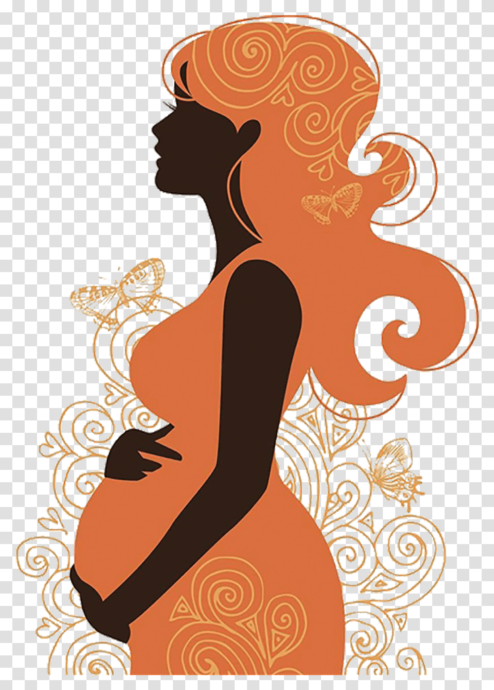 Pregnancy Woman Silhouette Clip Art Pregnant Woman Art, Floral Design, Pattern, Face Transparent Png