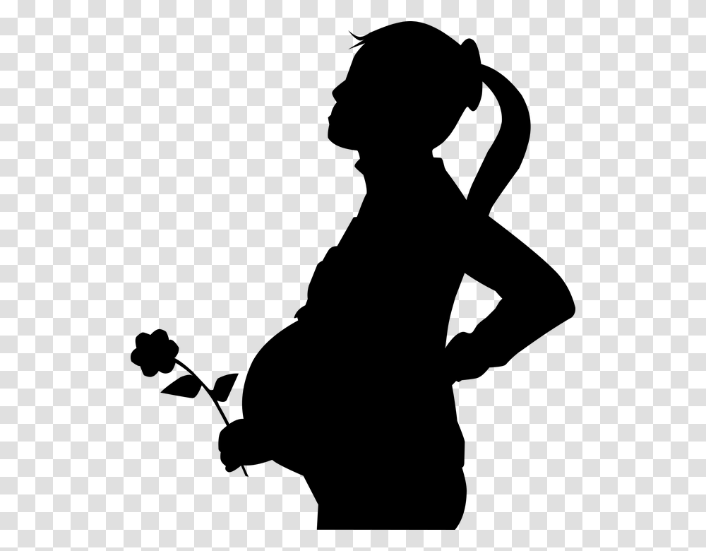 Pregnant Flower Silhouette Woman Mother New Baby Newborn Baby Silhouette, Gray, World Of Warcraft Transparent Png