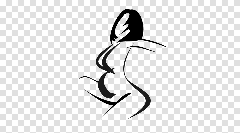 Pregnant Lady Vector Silhouette, Antler Transparent Png