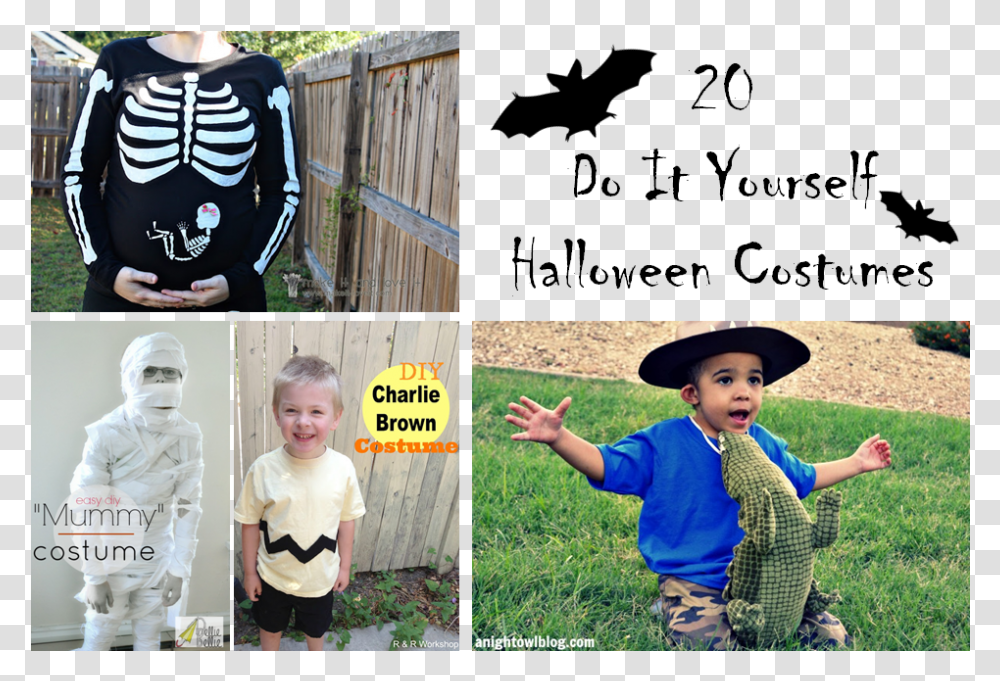 Pregnant Skeleton Costume, Person, Collage, Poster Transparent Png