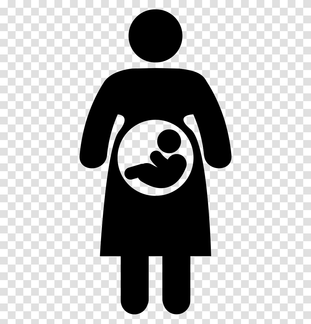 Pregnant Woman And Fetus Pregnant Icon, Stencil, Silhouette Transparent Png