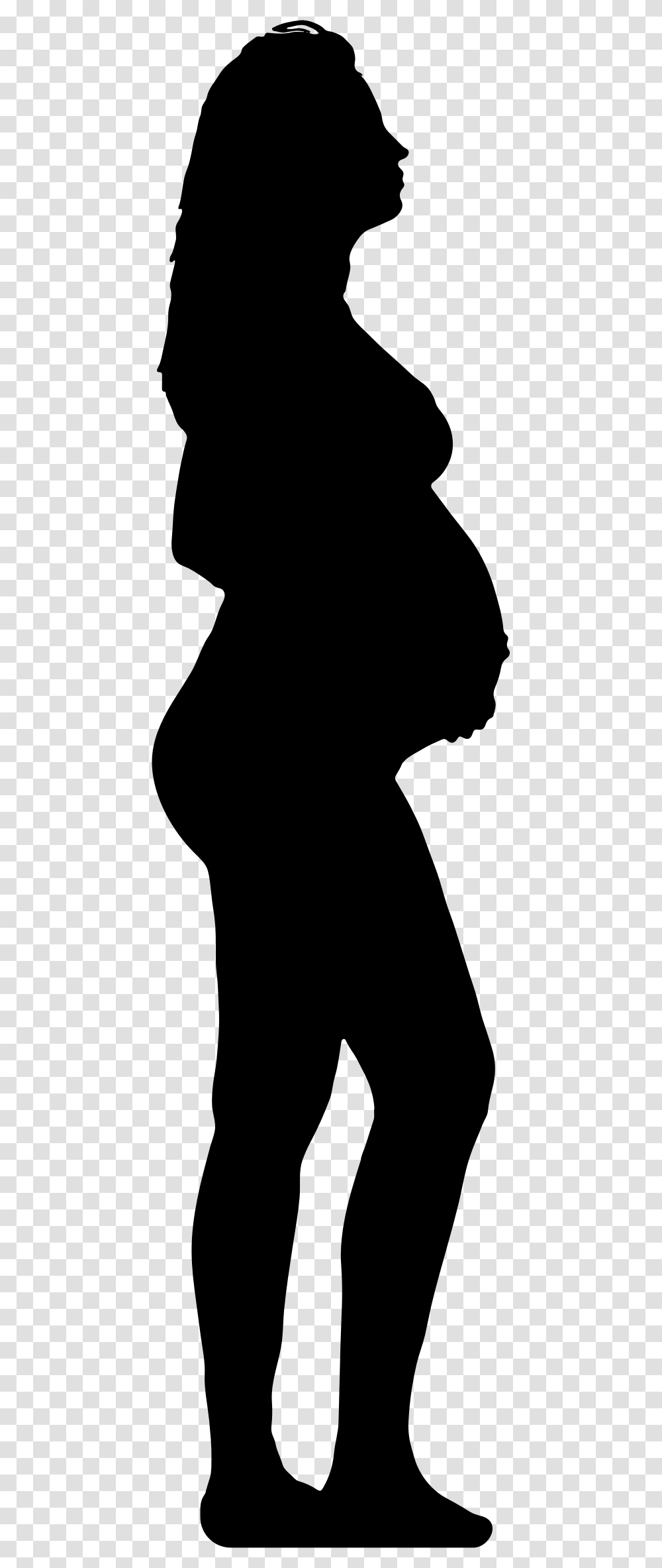 Pregnant Woman Clutching Abdomen Silhouette Icons, Gray, World Of Warcraft Transparent Png
