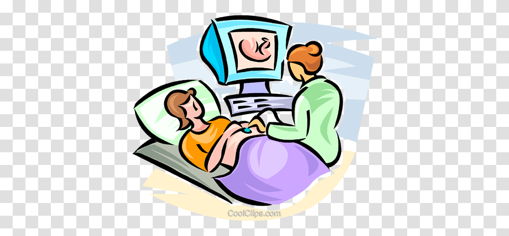 Pregnant Woman Having An Ultrasound Done Royalty Free Vector Clip, Sled, Bobsled Transparent Png