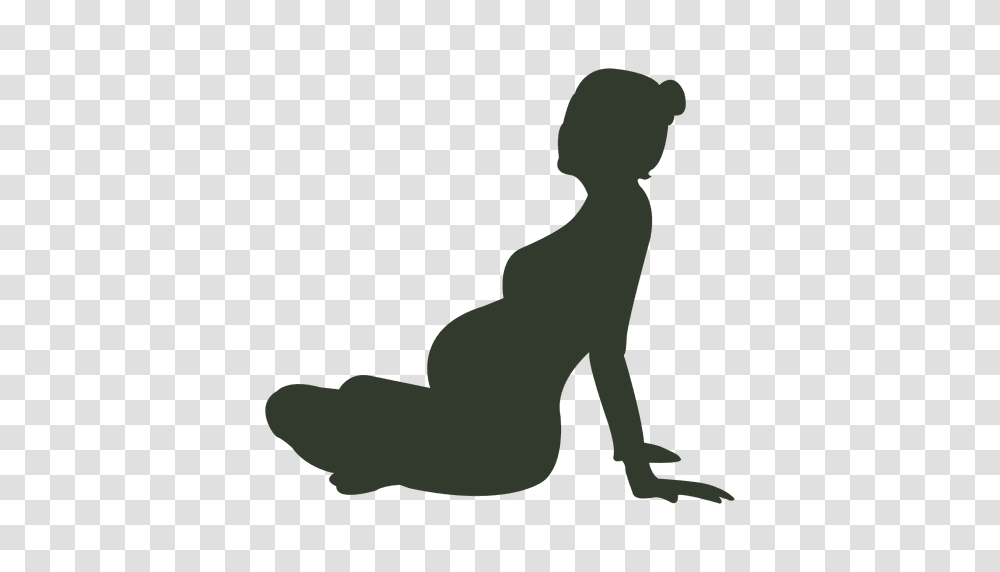 Pregnant Woman Silhouette Back Strech, Person, Human, Sitting, Kneeling Transparent Png
