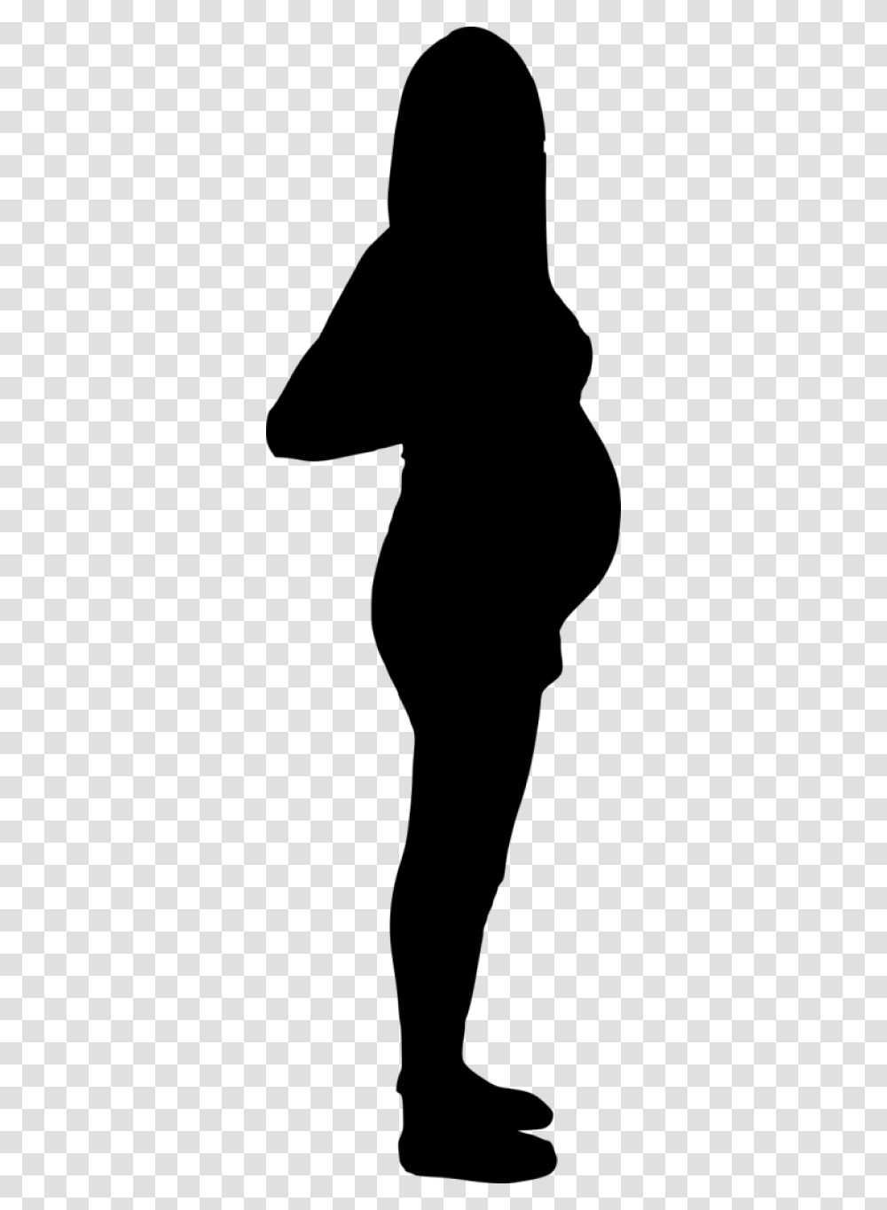 Pregnant Woman Silhouette Curvy Woman Silhouette, Gray, World Of Warcraft Transparent Png