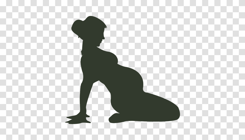 Pregnant Woman Silhouette Gymnastic, Person, Human, Kneeling, Standing Transparent Png