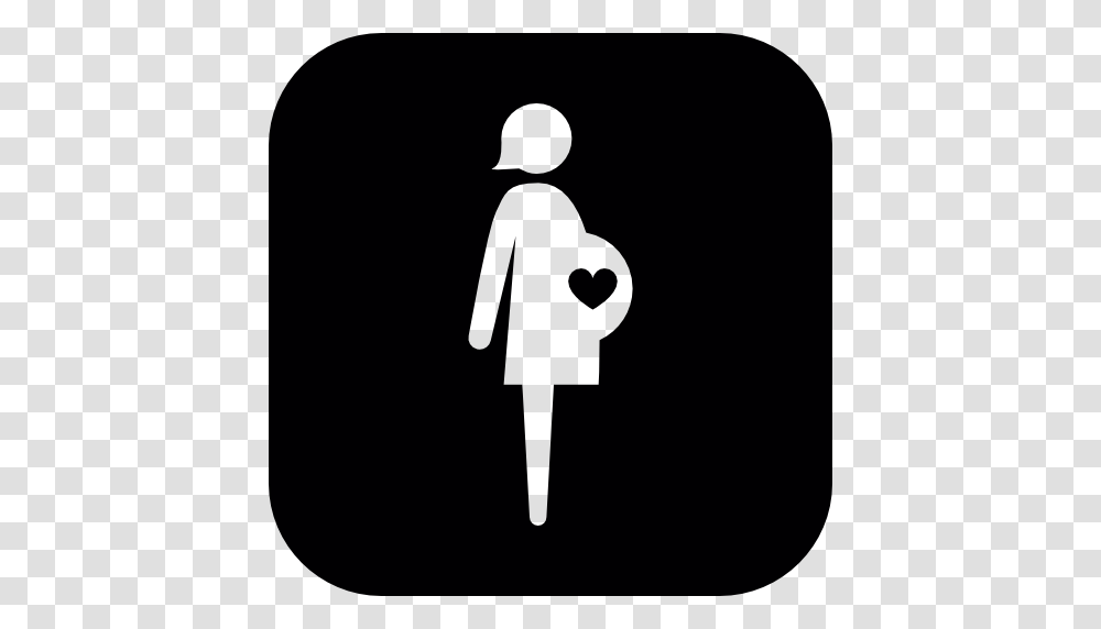 Pregnant Woman With A Heart In Her Belly, Silhouette, Sign, Pedestrian Transparent Png