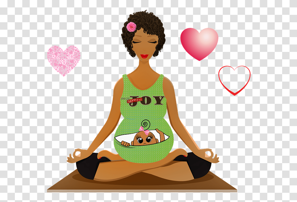 Pregnant Woman Yoga Afro American Pregnant Lady Mujeres Afro Embarazada Animadas, Person, Female, Drawing Transparent Png