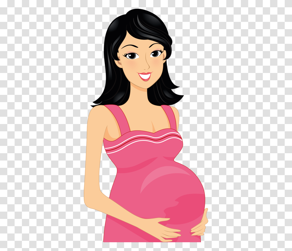 Pregnant Women Cartoon Download Pregnant Woman Clipart, Apparel, Dress, Evening Dress Transparent Png