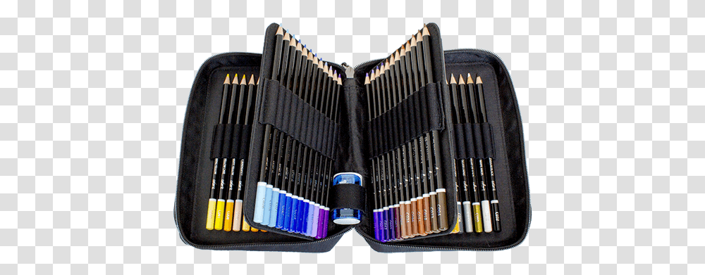 Premium 72 Colored Pencil Set With Case And Sharpener Colored Pencil, Brush, Tool, Musical Instrument, Cosmetics Transparent Png
