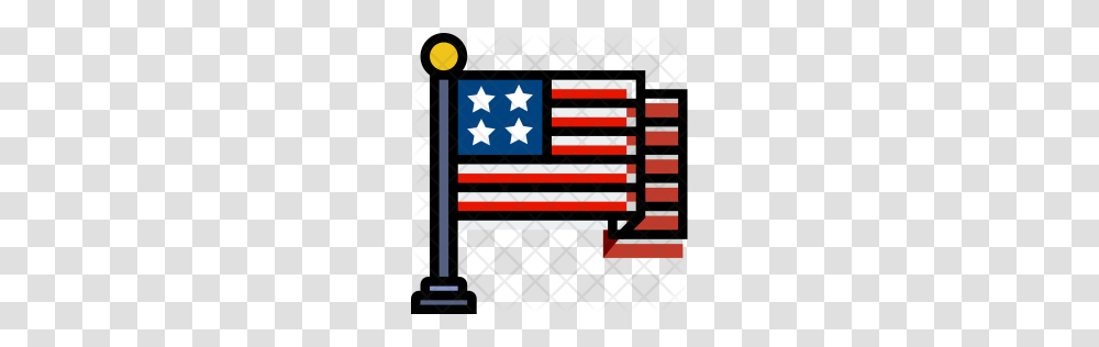 Premium American Flag Nation Pride Usa Holiday Icon Download, Fence, Rug, Emblem Transparent Png
