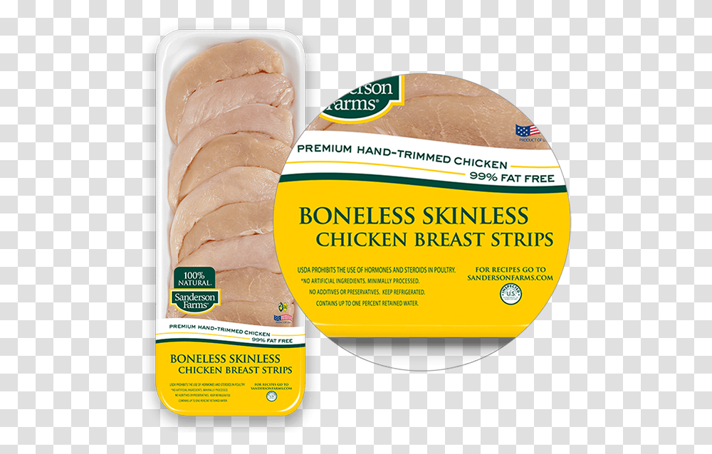 Premium Boneless Skinless Breast Strips Sanderson Farm Thin Sliced Chicken Breast, Pork, Food, Ham Transparent Png