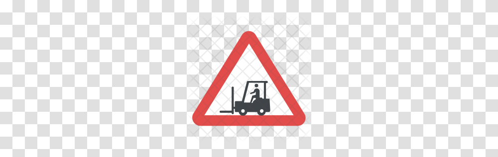 Premium Caution Forklift Icon Download, Triangle, Sign, Road Sign Transparent Png