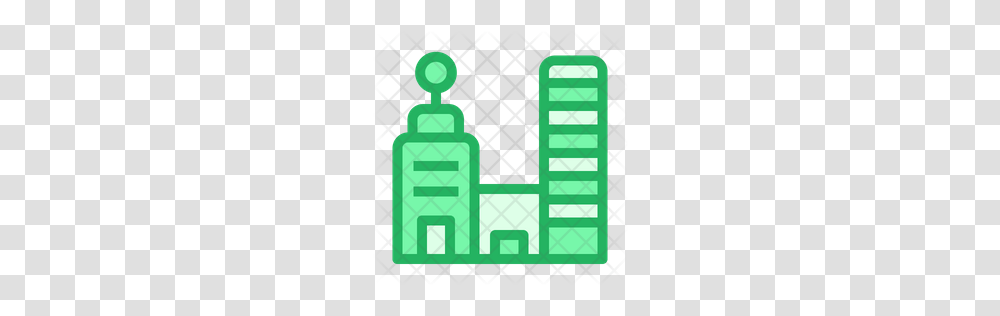 Premium City Building Icon Download, Green, Alphabet Transparent Png