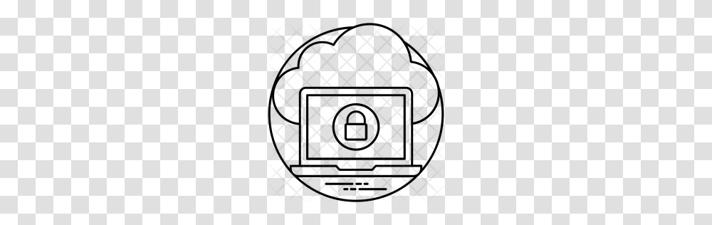 Premium Cloud Security Icon Download, Rug, Pattern, Grille Transparent Png