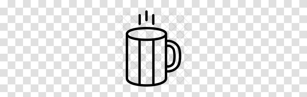 Premium Coffee Mug Icon Download, Pattern, Rug, Fractal, Ornament Transparent Png