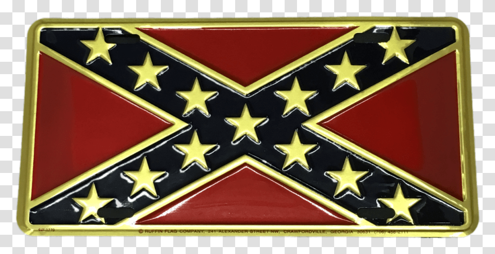 Premium Confederate Flag License Plate Dixieland, Symbol, Star Symbol Transparent Png